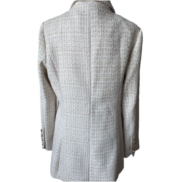 Belle & Bloom Princess Polina BEIGE Tweed Button Blazer Cream MSRP $219 Medium - Picture 10 of 10